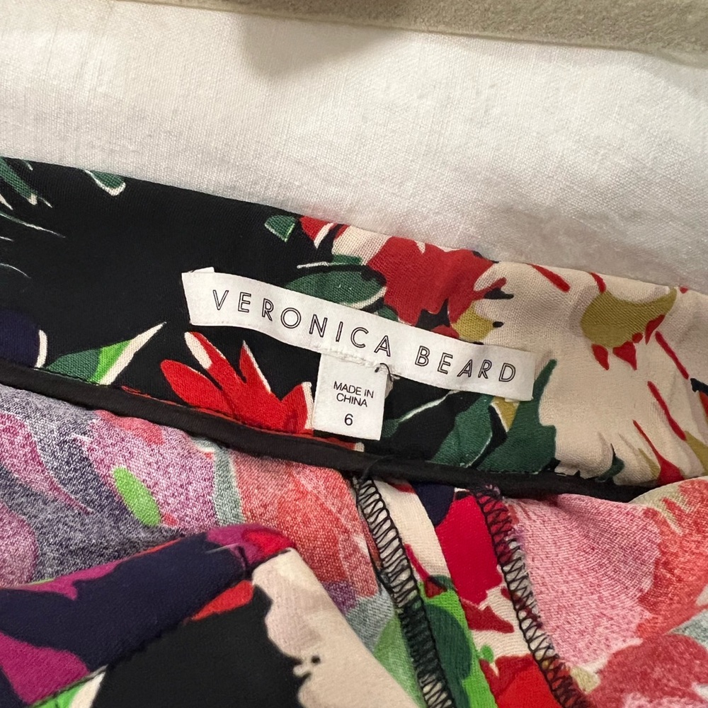 Veronica Beard Grigore Pants Floral High Rise Tuxedo Wide Leg Palazzo / 6 - Picture 7 of 12